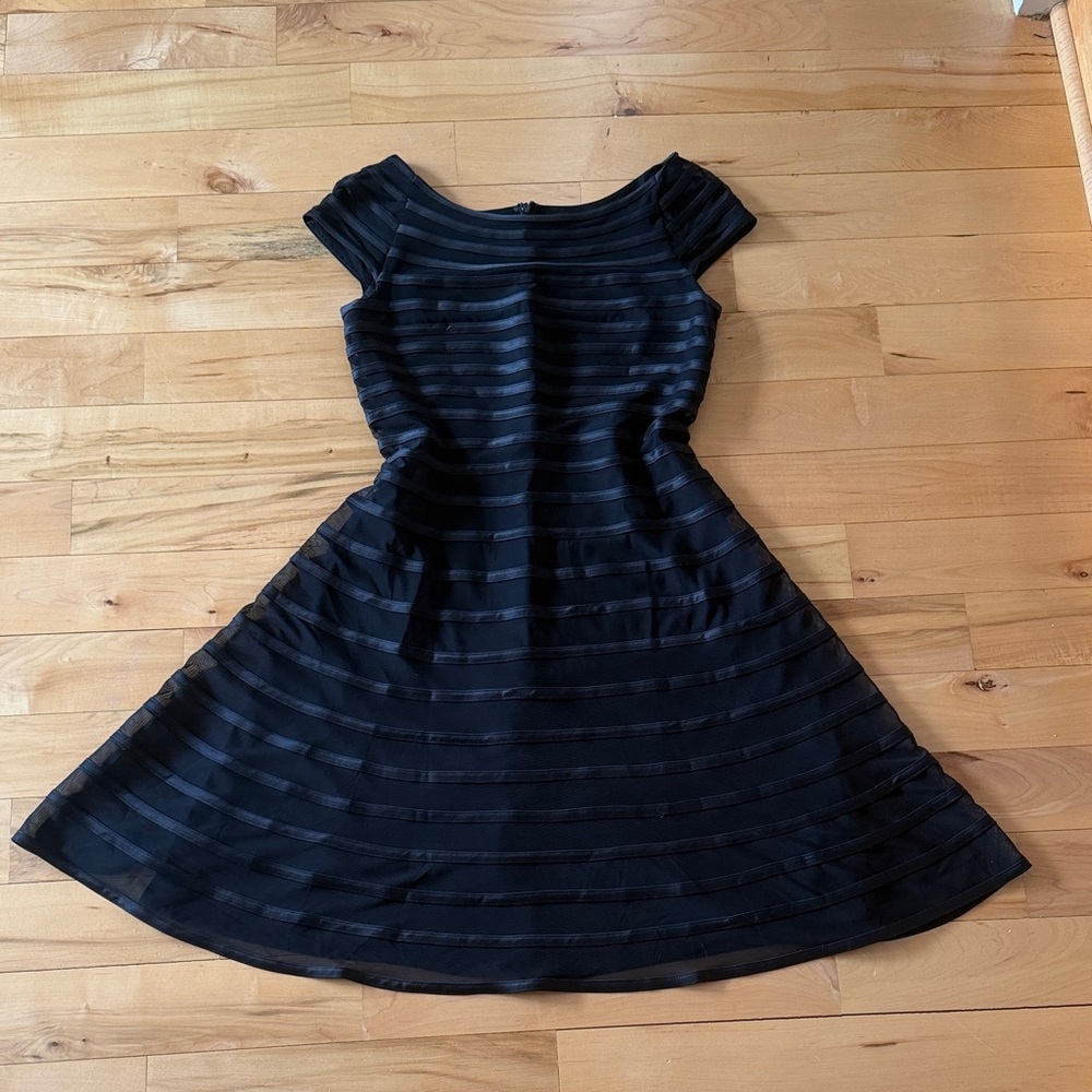 Betsy & Adam Black Striped Dress